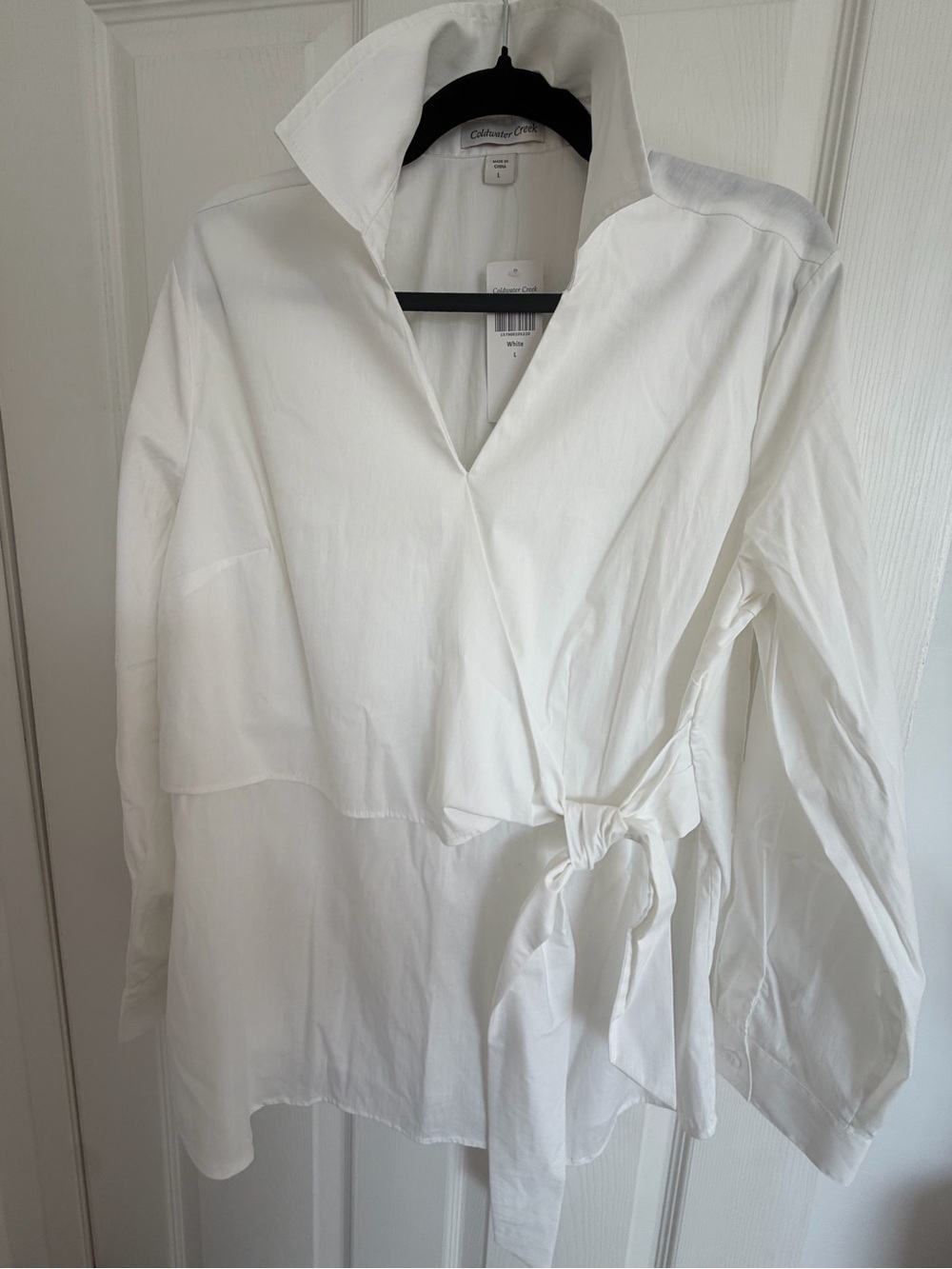 Coldwater Creek White Button-Front Shirt